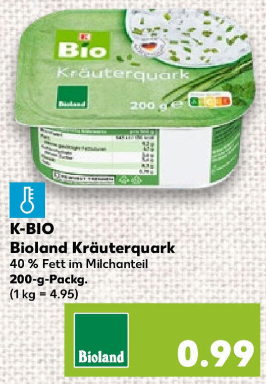 K BIO Bioland Kräuterquark 200 g Packg Angebot bei Kaufland