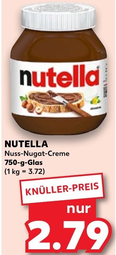 NUTELLA Nuss Nugat Creme 750 G Glas Angebot Bei Kaufland