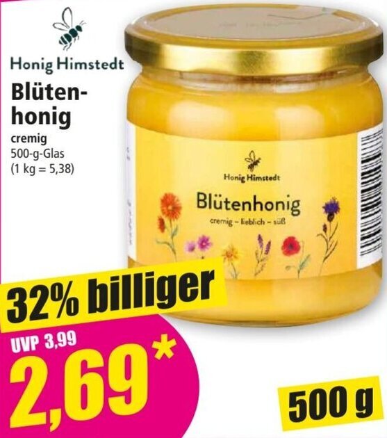 Honig Himstedt Bl Tenhonig G Glas Angebot Bei Norma