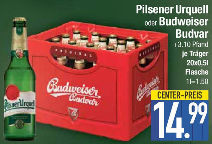 Pilsener Urquell Oder Budweiser Budvar X L Flasche Angebot Bei E