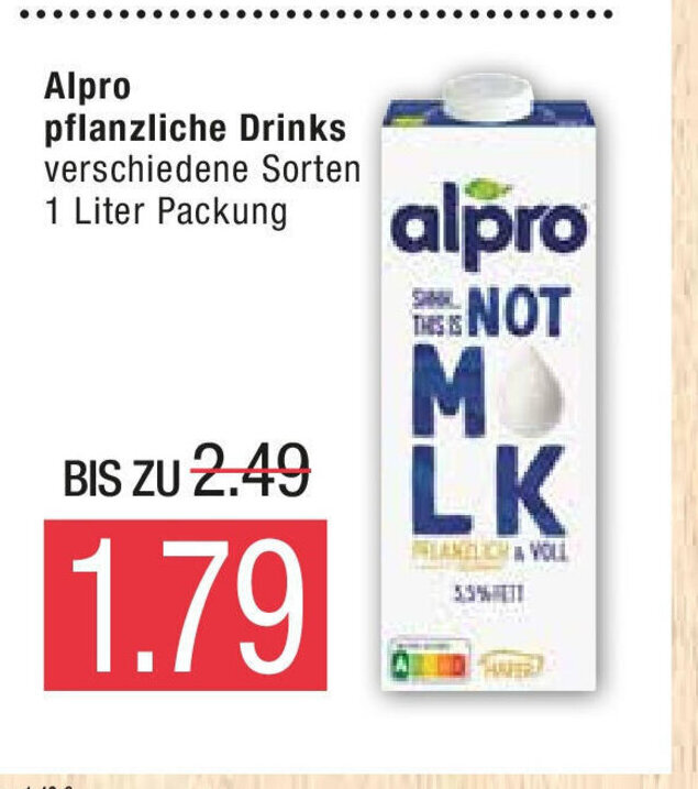 Alpro Pflanzliche Drinks Verschiedene Sorten 1 Liter Packung Angebot