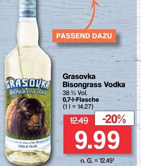 Grasovka Bisongrass Vodka Ml Angebot Bei Famila Nord West