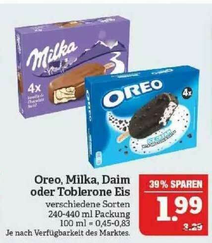 Oreo Milka Daim Oder Toblerone Eis Angebot Bei Marktkauf