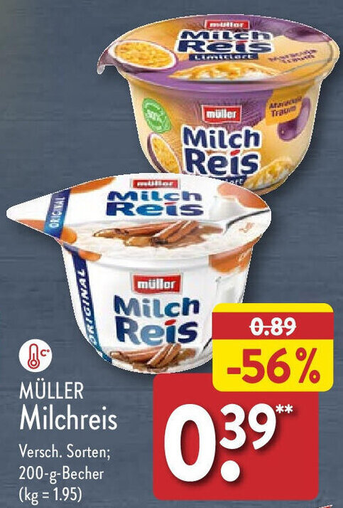 M Ller Milchreis G Becher Angebot Bei Aldi Nord