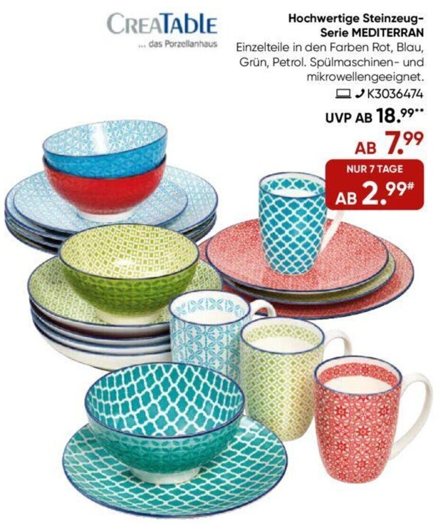 Creatable Hochwertige Steinzeug Serie Mediterran Angebot Bei Galeria