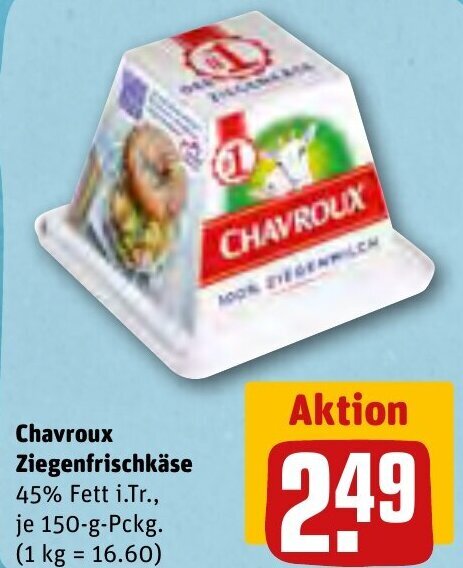 Chavroux Ziegenfrischkäse 150 g Pckg Angebot bei REWE