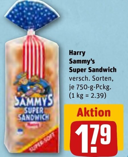 Harry Sammy S Super Sandwich 750 G Pckg Angebot Bei REWE Kaufpark