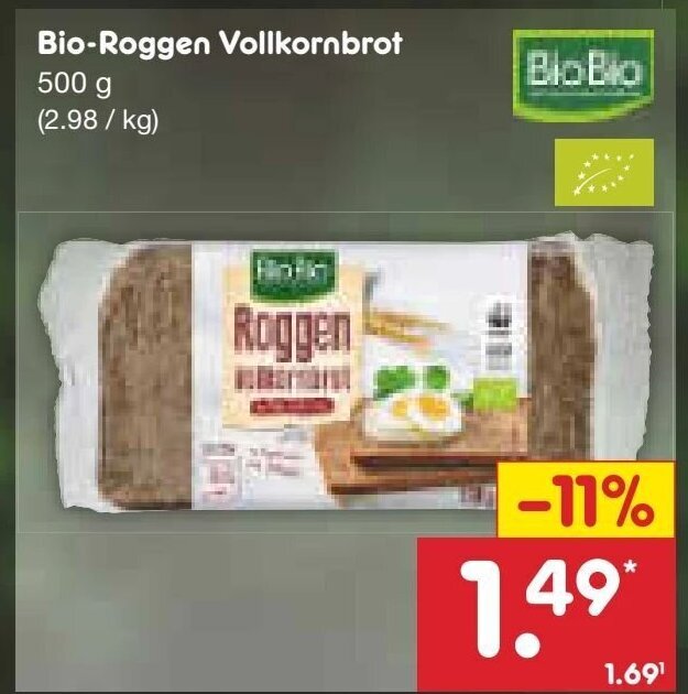 Bio Roggen Vollkornbrot 500g Angebot Bei Netto Marken Discount