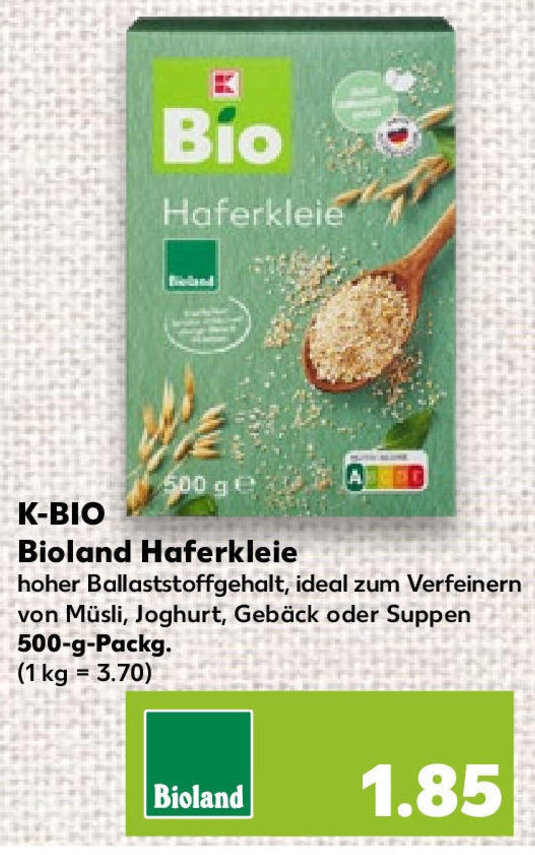 K Bio Bioland Haferkleie G Packg Angebot Bei Kaufland