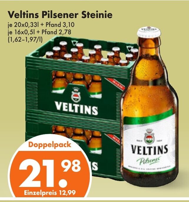 Veltins Pilsener Steinie 20 X 0 33 L Angebot Bei Trink Und Spare