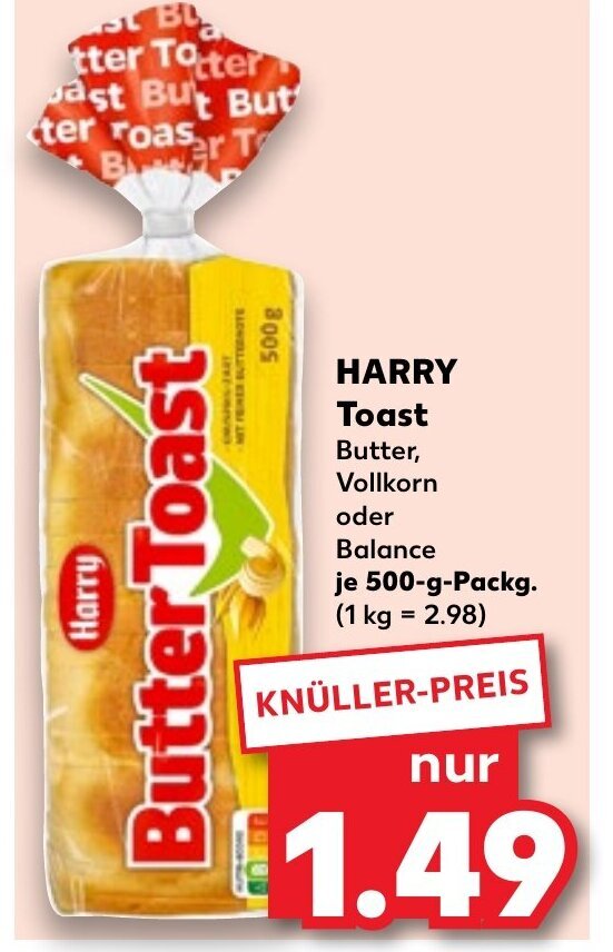 Harry Toast Je G Packg Angebot Bei Kaufland