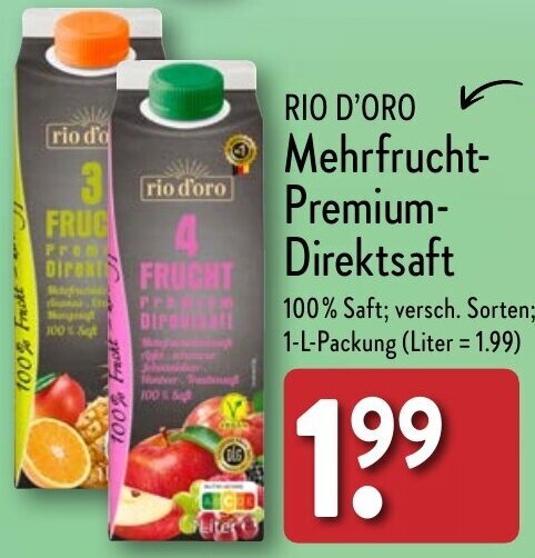 Rio D Oro Mehrfrucht Premium Direktsaft L Packung Angebot Bei Aldi Nord