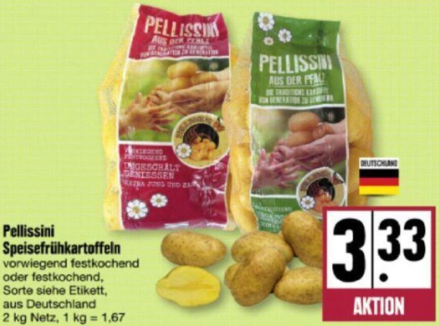 Pellissini Speisefrühkartoffeln 2 kg Netz Angebot bei nah gut