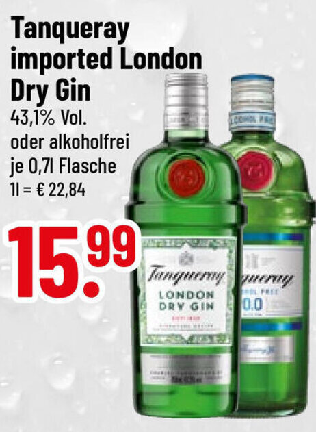 Tanqueray Imported London Dry Gin 0 7 L Flasche Angebot Bei Trinkgut