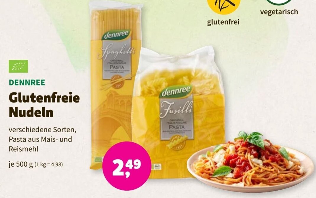 Dennree Glutenfreie Nudeln G Angebot Bei Biomarkt