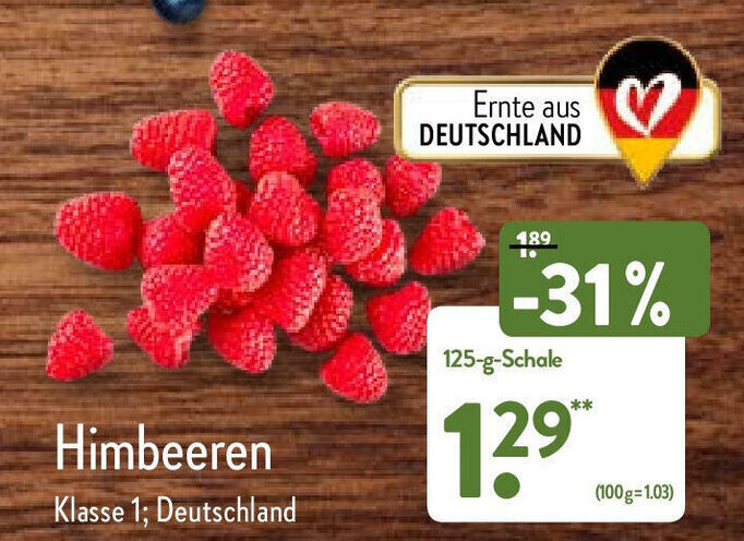 Himbeeren 125g Angebot Bei Aldi Nord