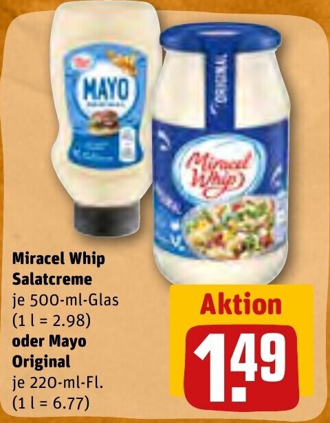 Miracel Whip Salatcreme Ml Glas Mayo Original Ml Fl Angebot