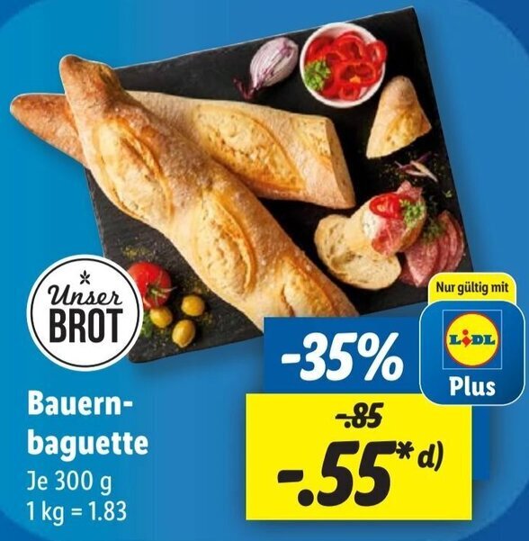 Unser BROT Bauernbaguette 300 G Angebot Bei Lidl