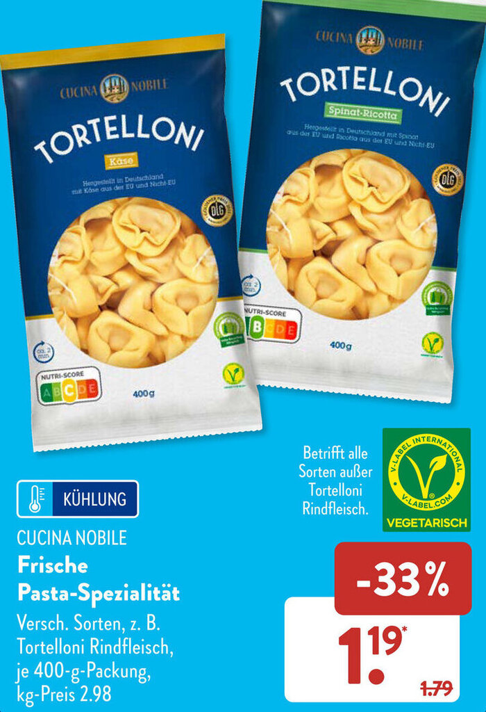 CUCINA NOBILE Frische Pasta Spezialität 400 g Packung Angebot bei Aldi Süd