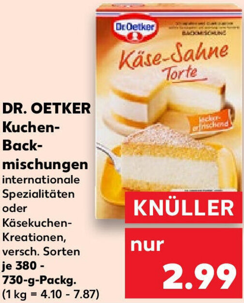 Dr Oetker Kuchen Backmischungen G Packg Angebot Bei Kaufland