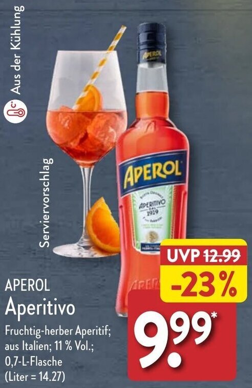 Aperol Aperitivo L Flasche Angebot Bei Aldi Nord