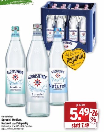 Gerolsteiner Sprudel Medium Naturell Oder Feinperlig X L