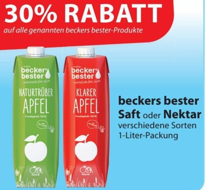 Beckers Bester Saft Oder Nektar 1 Liter Packung Angebot Bei Famila Nord Ost