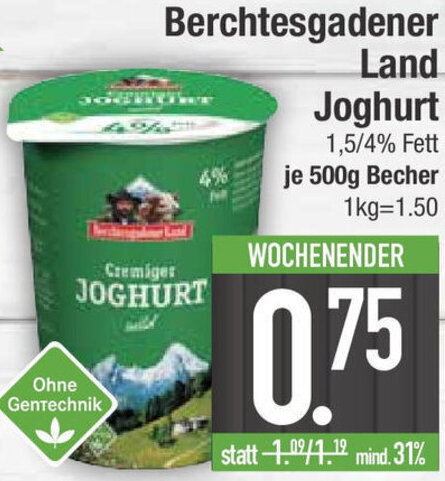 Berchtesgadener Land Joghurt 500 G Becher Angebot Bei E Center