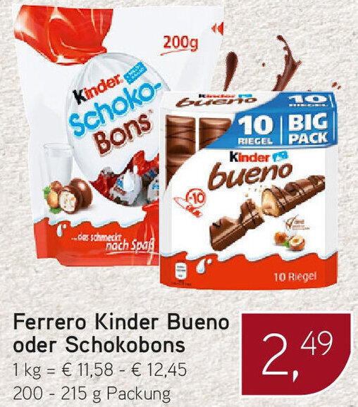 Ferrero Kinder Bueno Oder Schokobons G Packung Angebot Bei