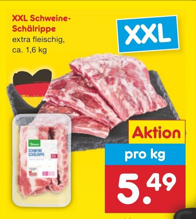 XXL Schweine Schälrippe pro kg Angebot bei Netto Marken Discount