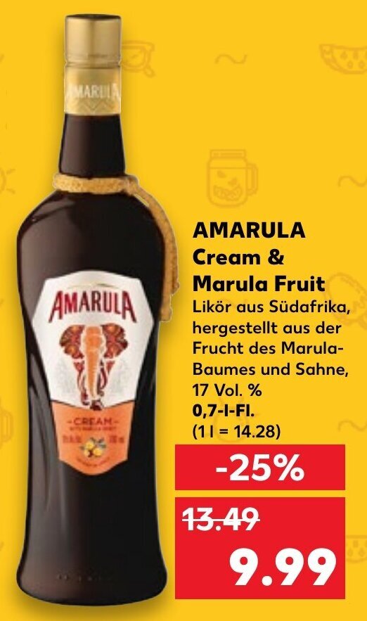 AMARULA Cream Marula Fruit 0 7 L Fl Angebot Bei Kaufland