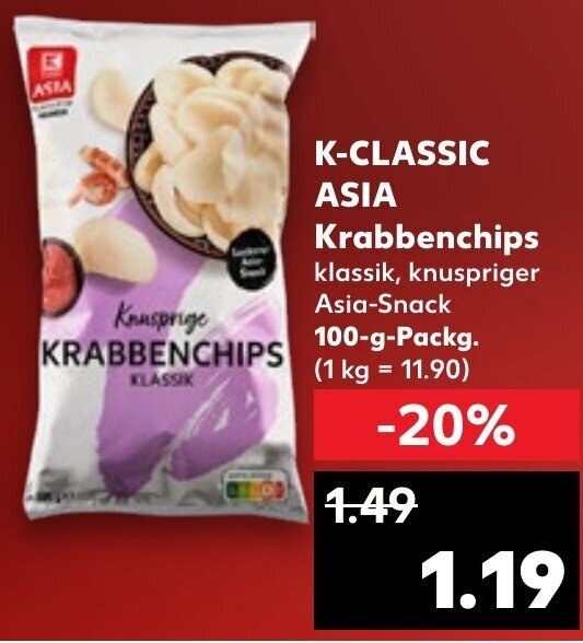 K Classic Asia Krabbenchips G Packg Angebot Bei Kaufland