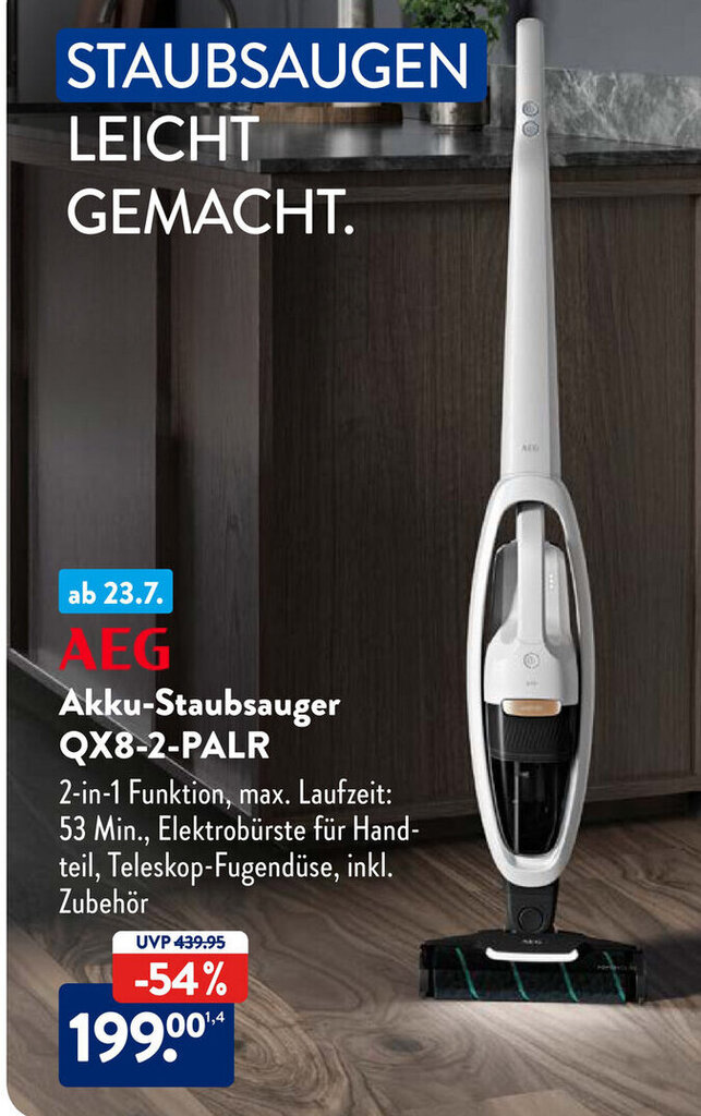 Aeg Akku Staubsauger Qx Palr Angebot Bei Aldi S D