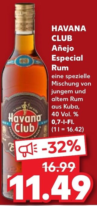 Havana Club A Ejo Especial Rum L Fl Angebot Bei Kaufland