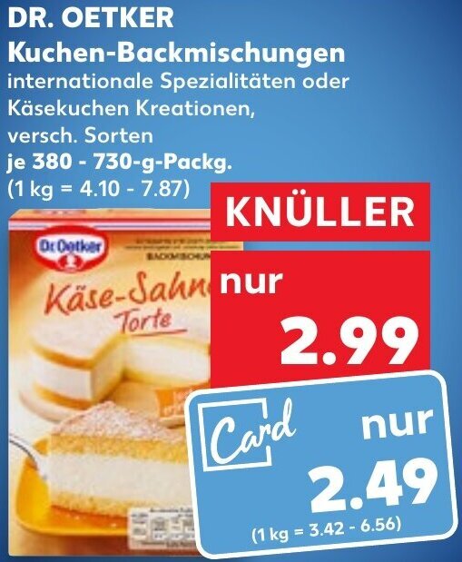 Dr Oetker Kuchen Backmischungen G Packg Angebot Bei Kaufland