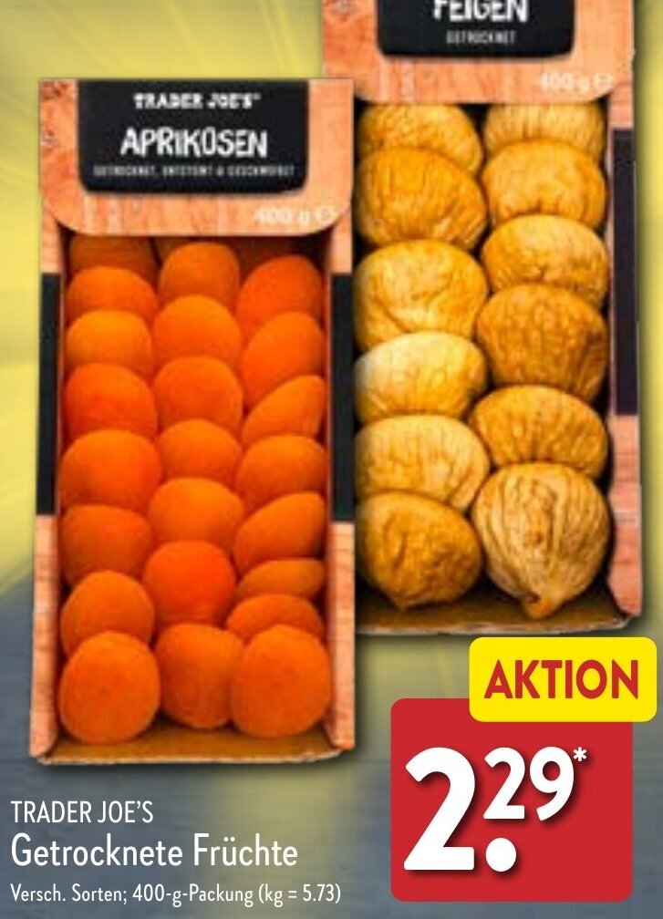 TRADER JOE S Getrocknete Früchte 400 g Packung Angebot bei Aldi Nord