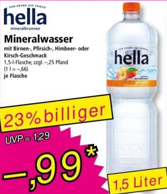 Hella Mineralwasser 1 5 Liter Angebot Bei Norma