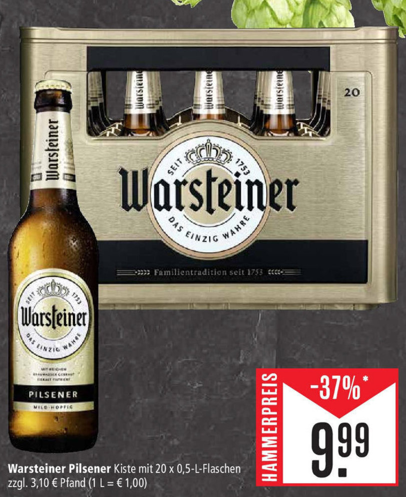 Warsteiner Pilsener Kiste Mit 20 X 0 5 L Flaschen Angebot Bei Marktkauf