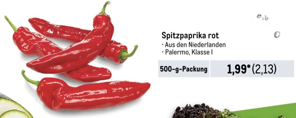 Spitzpaprika Rot 500 G Packung Angebot Bei METRO