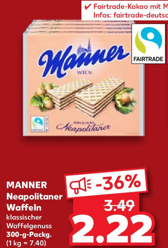 MANNER Neapolitaner Waffeln 300 G Packg Angebot Bei Kaufland