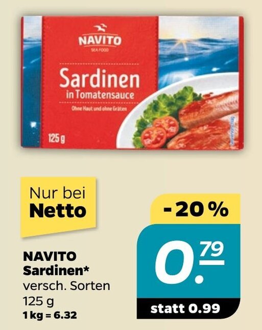 NAVITO Sardinen 125g Angebot Bei NETTO