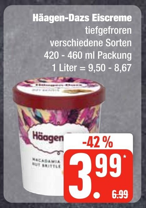 H Agen Dazs Eiscreme Tiefgefroren Verschiedene Sorten Ml