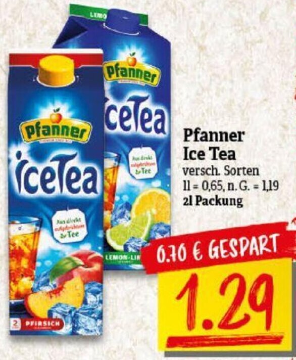 Pfanner Ice Tea L Packung Angebot Bei Np Discount