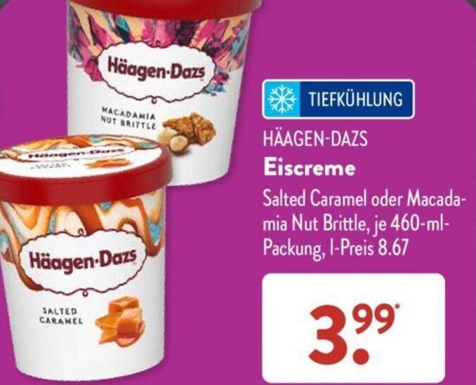 H Agen Dazs Eiscreme Ml Packung Angebot Bei Aldi S D