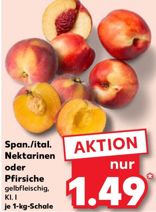 Span Ital Nektarinen Oder Pfirsiche 1 Kg Schale Angebot Bei Kaufland