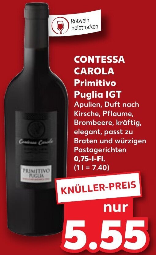 Contessa Carola Primitivo Puglia Igt L Fl Angebot Bei Kaufland