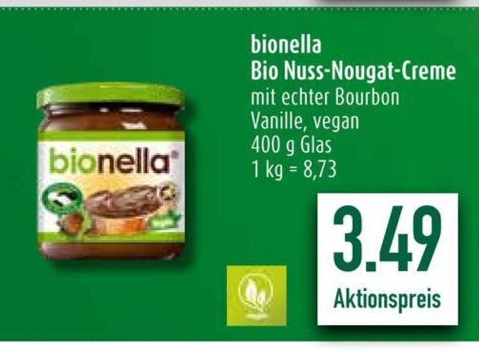 Bionella Bio Nuss Nougat Creme Mit Echter Bourbon G Angebot Bei Diska