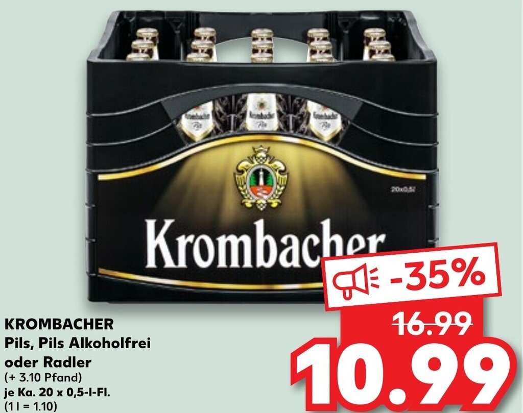 Krombacher Pils Pils Alkoholfrei Oder Radler Ka X L Fl Angebot