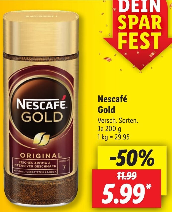 Nescafé Gold 200 g Angebot bei Lidl