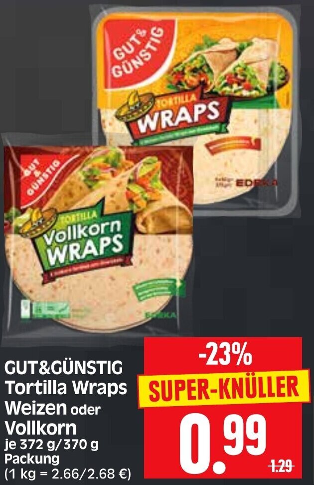 Gut G Nstig Tortilla Wraps Weizen Oder Vollkorn G G Packung